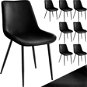TecTake Súprava 8 stoličiek Monroe v zamatovom vzhľade – čierna - Jedálenská stolička