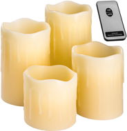 Vosková svíčka LED 4 ks přírodní na dálkové ovládání bílá - LED Candle