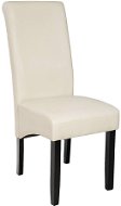 Jídelní židle ergonomická, masivní dřevo, krémová - Jídelní židle