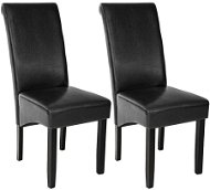 2× Jedálenská stolička ergonomická, masívne drevo, čierna - Jedálenská stolička
