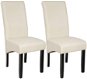 2× Jedálenská stolička ergonomická, masívne drevo, krémová - Jedálenská stolička