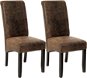 Jídelní židle 2× Jídelní židle ergonomická, masivní dřevo, vintage hnědá - Jídelní židle