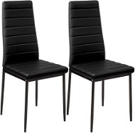 2× Jídelní židle, syntetická kůže, černá - Jídelní židle