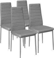 4× Jedálenská stolička, syntetická koža, sivá - Jedálenská stolička