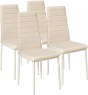 4× Jedálenská stolička, syntetická koža, béžová - Jedálenská stolička
