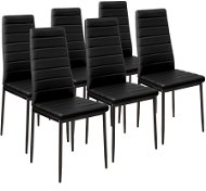 6× Jídelní židle, syntetická kůže, černá - Jídelní židle