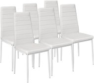 6× Jedálenská stolička, syntetická koža, biela - Jedálenská stolička