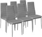 6× Jedálenská stolička, syntetická koža, sivá - Jedálenská stolička