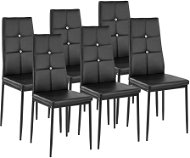 6× Jedálenská stolička, ozdobné kamienky, čierna - Jedálenská stolička