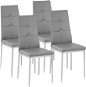 Jídelní židle 4× Jídelní židle, ozdobné kamínky, šedá - Jídelní židle