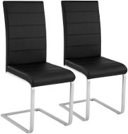 2× Jedálenská stolička, umelá koža, čierna - Jedálenská stolička