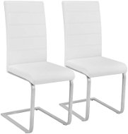 2× Jedálenská stolička, umelá koža, biela - Jedálenská stolička