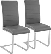2x Jídelní židle, umělá kůže, šedé - Jídelní židle