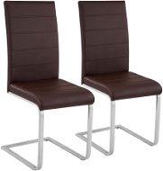 2x Jídelní židle, umělá kůže, cappuccino - Jídelní židle