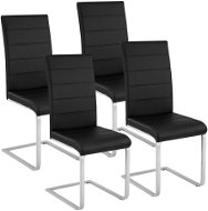 4× Jedálenská stolička, umelá koža, čierna - Jedálenská stolička