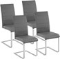 4× Jedálenská stolička, umelá koža, sivá - Jedálenská stolička