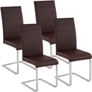 4x Jídelní židle, umělá kůže, cappuccino - Jídelní židle