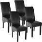 4× Jídelní židle ergonomické, masivní dřevo, černá - Jídelní židle