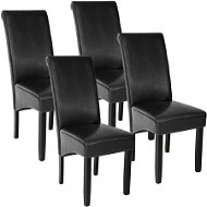 4× Jedálenská stolička ergonomická, masívne drevo, čierna - Jedálenská stolička