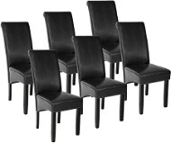 6× Jedálenská stolička ergonomické, masívne drevo, čierna - Jedálenská stolička