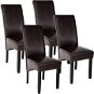 4× Jídelní židle ergonomické, masivní dřevo, hnědá - Jídelní židle
