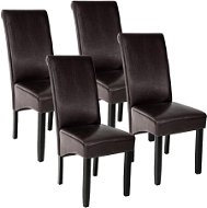 4× Jedálenská stolička ergonomická, masívne drevo, hnedá - Jedálenská stolička