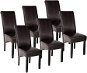 6× Jídelní židle ergonomické, masivní dřevo, hnědá - Jídelní židle