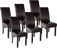Jedálenská stolička 6× Jedálenská stolička ergonomická, masívne drevo, hnedá - Jídelní židle