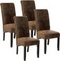 4× Jedálenská stolička ergonomická, masívne drevo, vintage hnedá - Jedálenská stolička