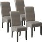 4× Jídelní židle ergonomické, masivní dřevo, mramorová šedá - Jídelní židle