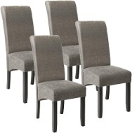 4× Jedálenská stolička ergonomická, masívne drevo, mramorová sivá - Jedálenská stolička