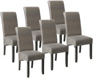 6× Jídelní židle ergonomické, masivní dřevo, mramorová šedá - Jídelní židle