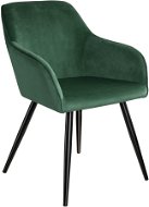 Židle Marilyn sametový vzhled černá, tmavě zelená/černá - Jídelní židle
