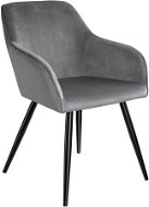 Židle Marilyn sametový vzhled černá, šedo, černá - Jídelní židle