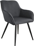 Židle Marilyn v lněném vzhledu, tmavě šedá-černá - Jídelní židle