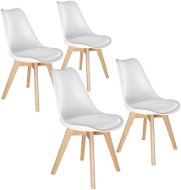 Jedálenská stolička 4× Jedálenská stolička Friederike, biela - Jídelní židle