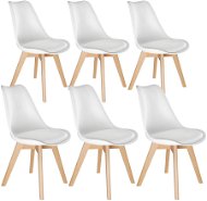 6× Jedálenská stolička Friederike, biela - Jedálenská stolička