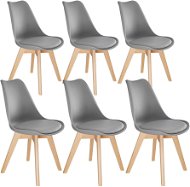 6× Jedálenská stolička Friederike, sivá - Jedálenská stolička