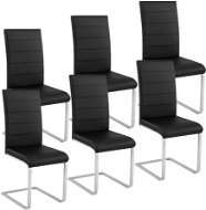 6× Jedálenská stolička, umelá koža, čierna - Jedálenská stolička