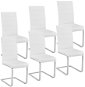 6× Jedálenská stolička, umelá koža, biela - Jedálenská stolička