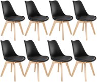 8× Jedálenská stolička Friederike, čierna - Jedálenská stolička