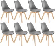 8× Jedálenská stolička Friederike, sivá - Jedálenská stolička