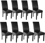 8× Jídelní židle ergonomické, masivní dřevo, černá - Jídelní židle