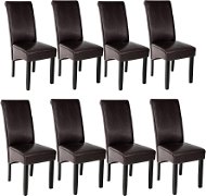 8× Jídelní židle ergonomické, masivní dřevo, hnědá - Jídelní židle