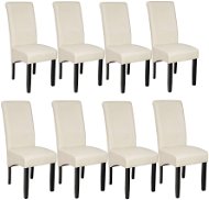 8× Jídelní židle ergonomické, masivní dřevo, krémová - Jídelní židle