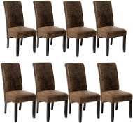 8× Jídelní židle ergonomické, masivní dřevo, vintage hnědá - Jídelní židle