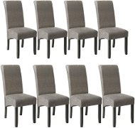 8× Jídelní židle ergonomické, masivní dřevo, mramorová šedá - Jídelní židle