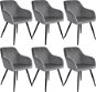 Jídelní židle 6× Židle Marilyn sametový vzhled černá, šedo, černá - Jídelní židle