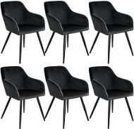 6× Stoličky Marilyn zamatový vzhľad čierna, čierna - Jedálenská stolička