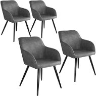 4× Židle Marilyn Stoff, šedo, černá - Jídelní židle